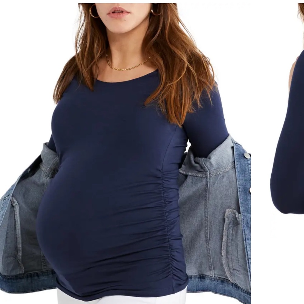 A Pea in the Pod Navy Blue Maternity Long Sleeve Tee